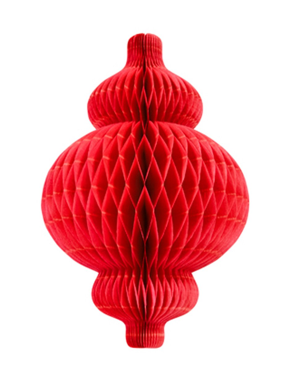 Červený papierový včelí plást lampión 30 cm na zavesenie 