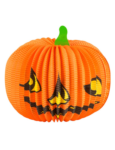 Lanterne citrouille pour Halloween orange alvéolée