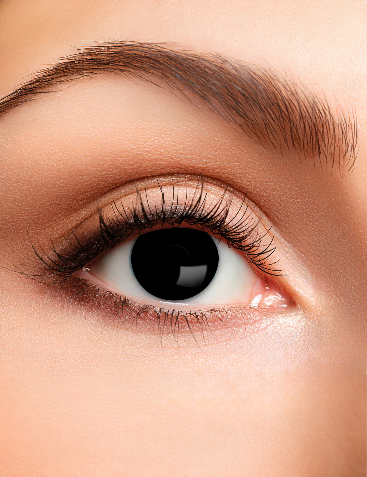 Gros plan sur la lentille noire des lentilles duo noir et blanc pour adulte