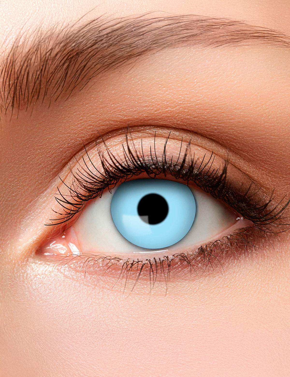 Lentilles fantaisie oeil bleu glacé pour adulte bleu clair