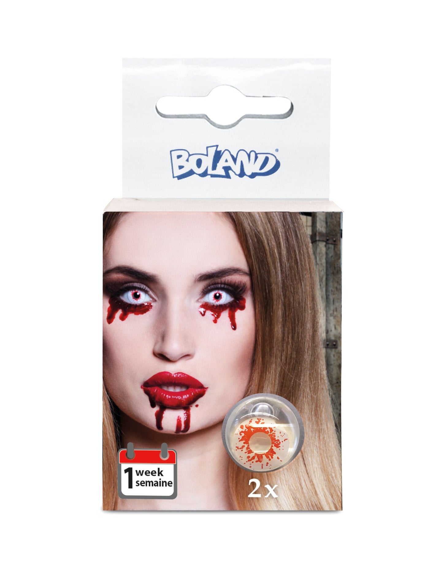 Emballage des lentilles fantaisie oeil ensanglanté pour adulte