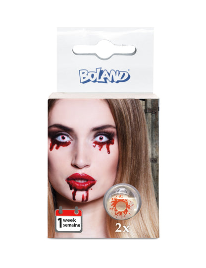 Emballage des lentilles fantaisie oeil ensanglanté pour adulte