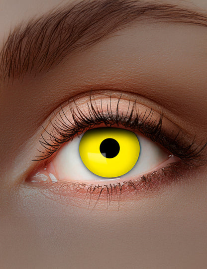 Žlté UV fantázne šošovky pre dospelých