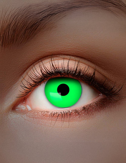 UV fantázia šošovky pre dospelých v fluorescenčne zelenej farbe
