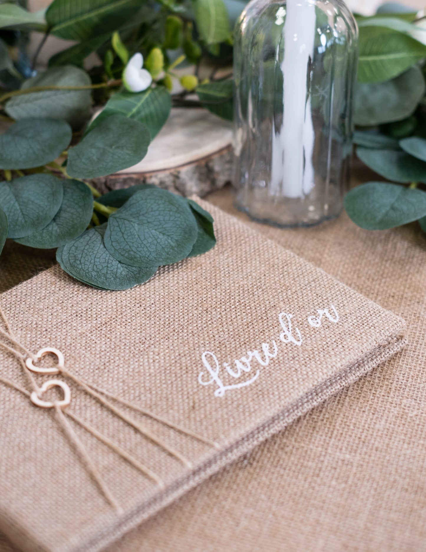 Jutová kniha hostí, 64 strán, 16,5 x 24 cm cm svadba v prírode