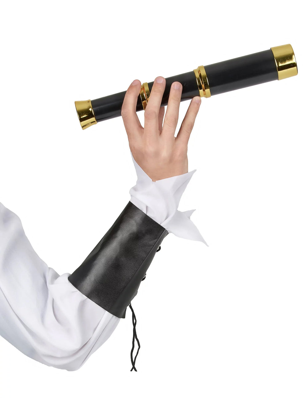 Longue vue pirate pour adulte noire et dorée