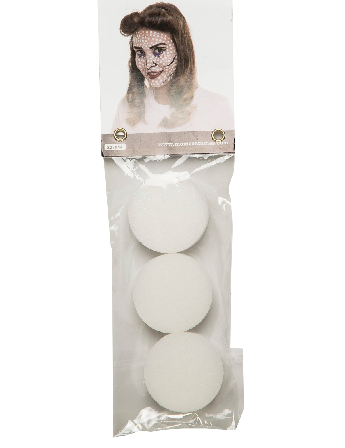 Lot de 3 éponges à maquillage pour adulte blanches rondes