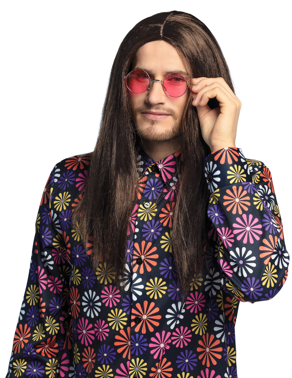 Lot de 3 lunettes rondes hippies pour adulte rose