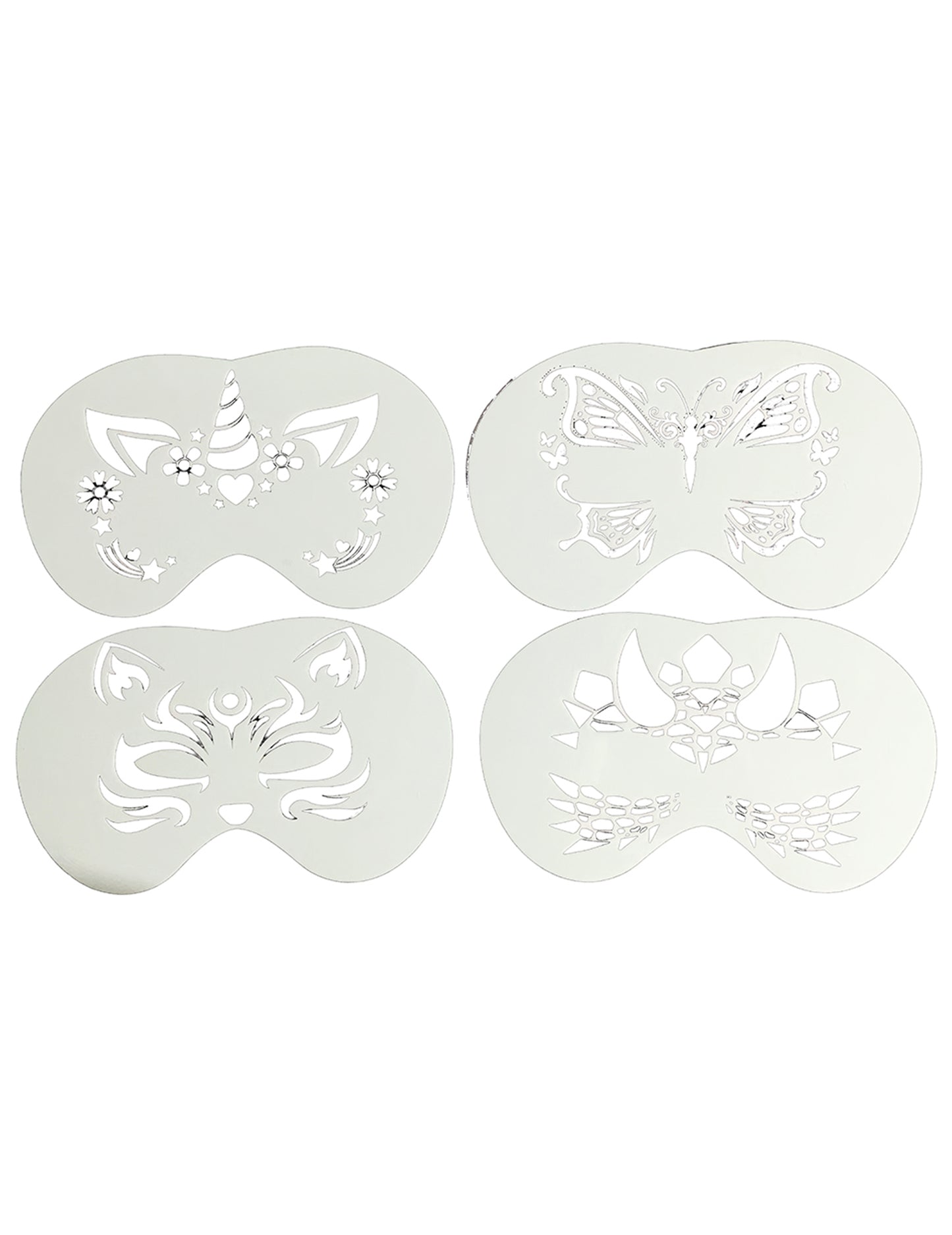 Sada 4 šablón na maľovanie tváre zvieratiek pre deti