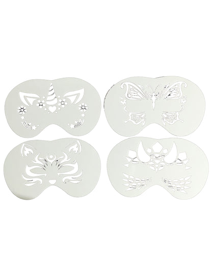 Sada 4 šablón na maľovanie tváre zvieratiek pre deti