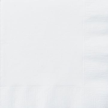 50 bielych papierových servítok 33 x 33 cm 