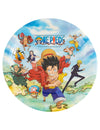 Assiettes en carton One Piece bleues avec Luffy et son équipage