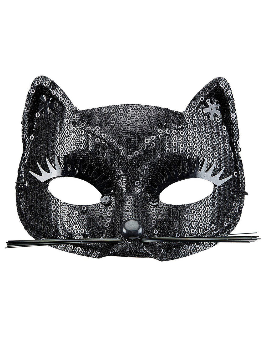 Loup chat à sequins pour adulte noir