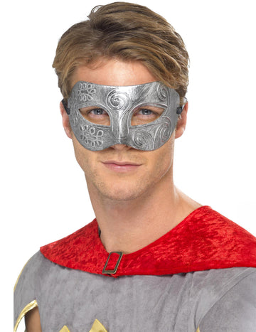 Strieborný kovový maska pre dospelých