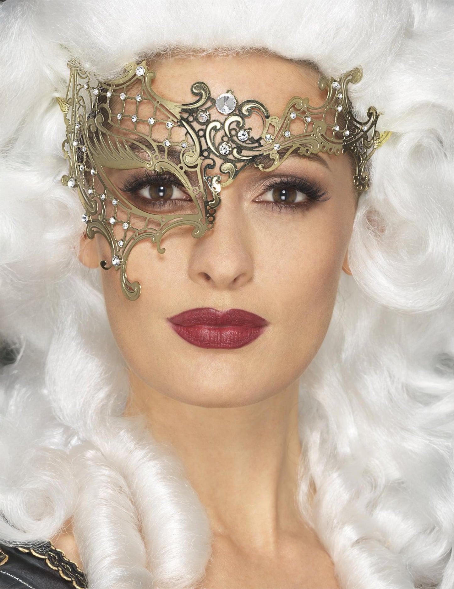 Loup métal sexy pour femme doré avec strass