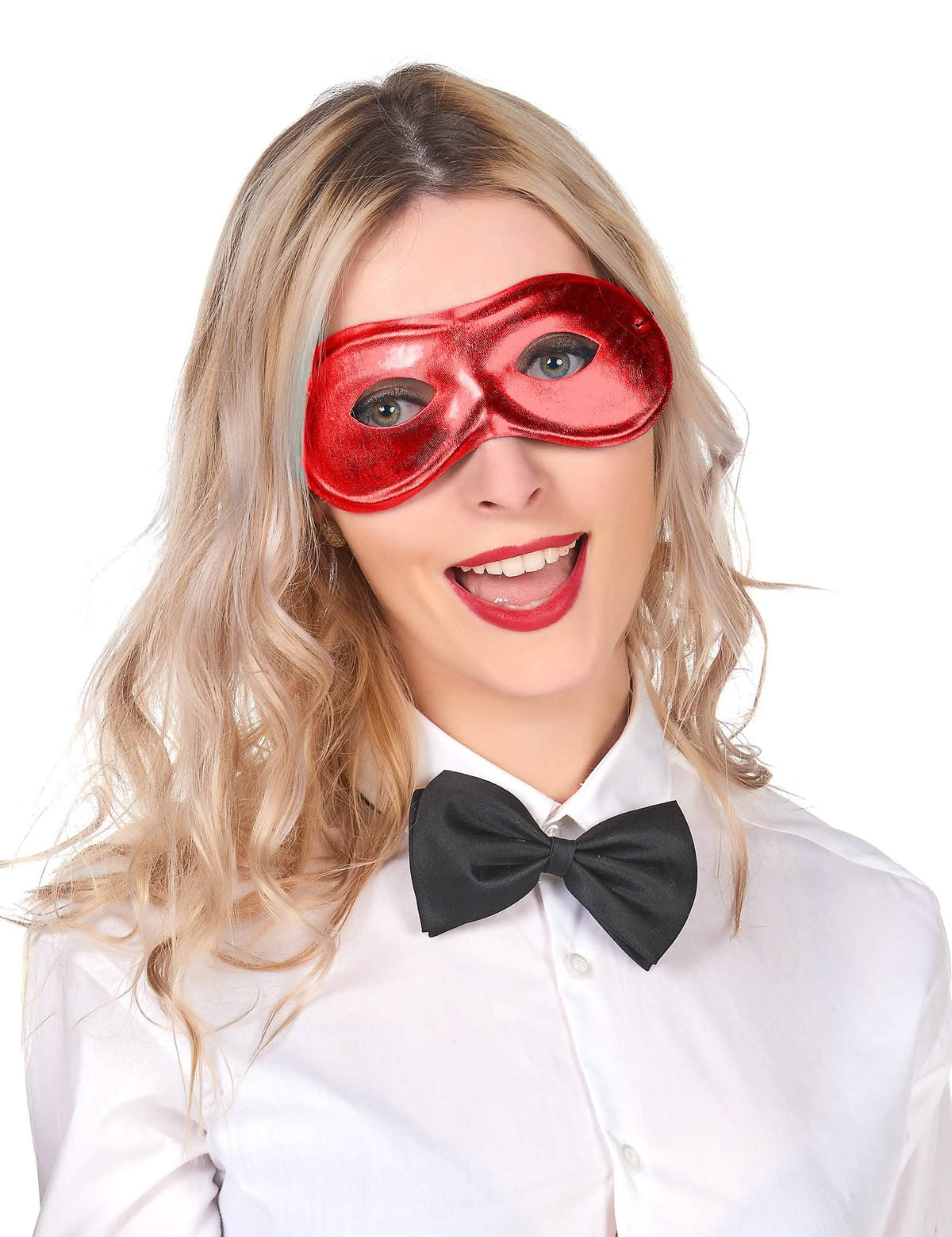 Kovová maska pre dospelého červená