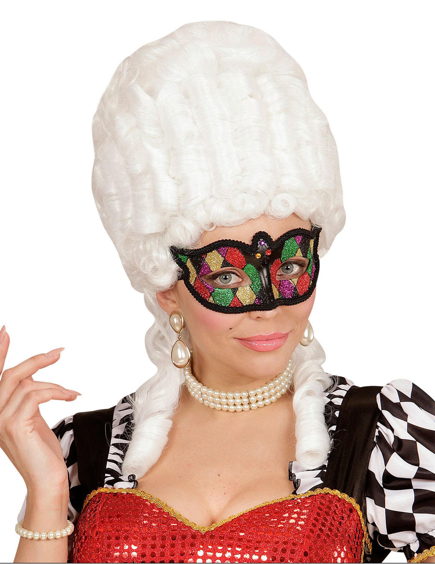 Trblietavá harlekýnska maska pre ženy 