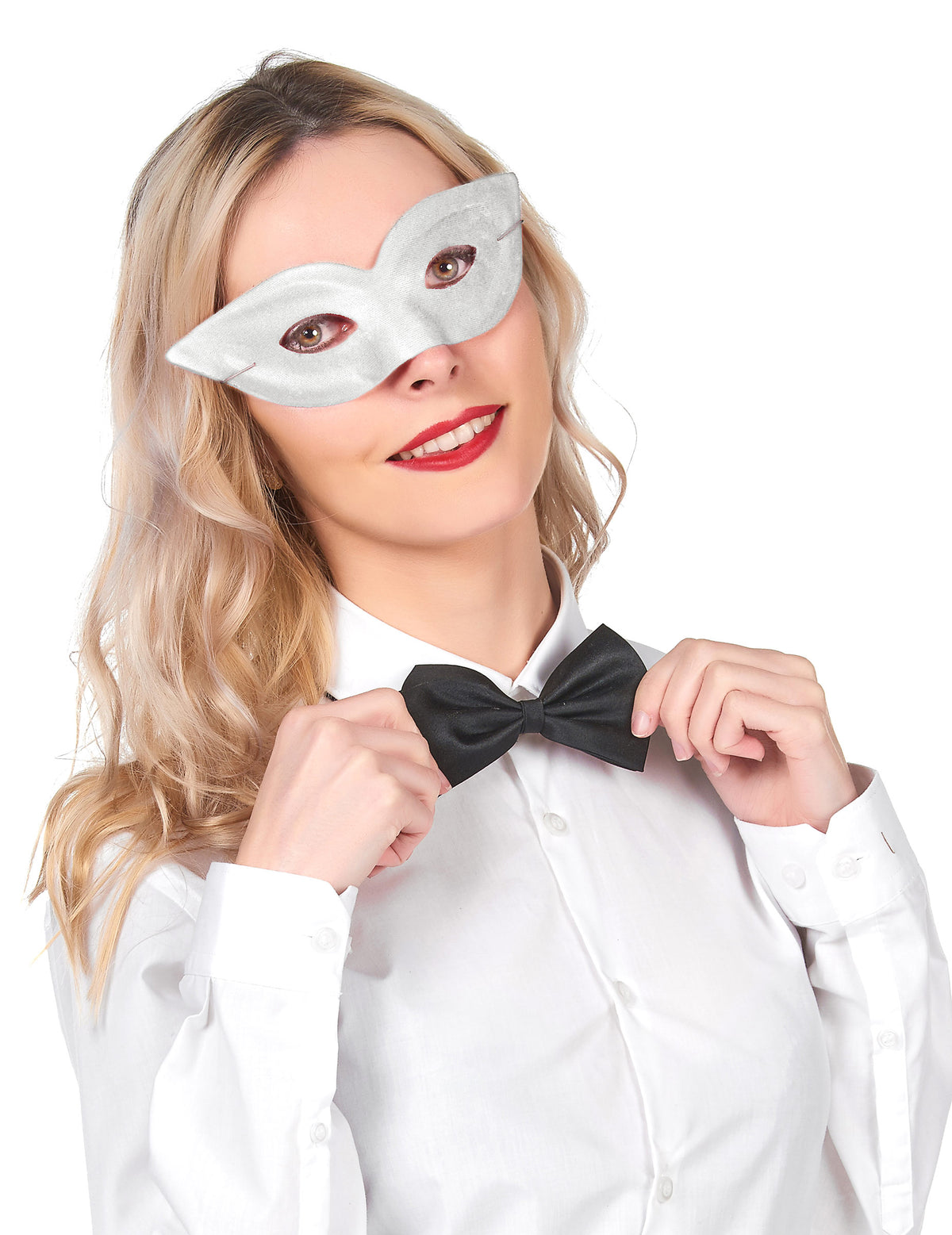 Loup vénitien pour adulte blanc