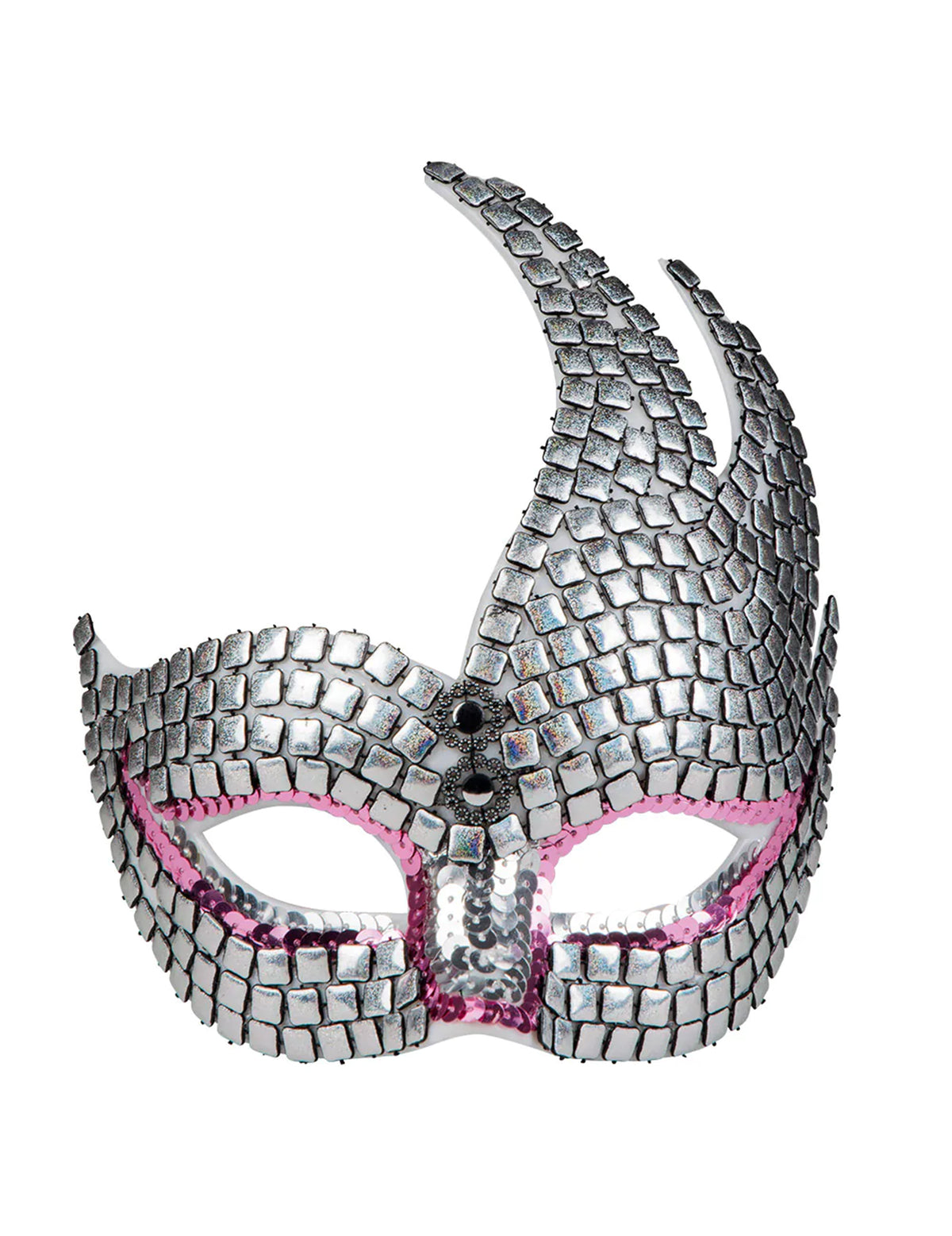 Loup vénitien brillant pour adulte argent