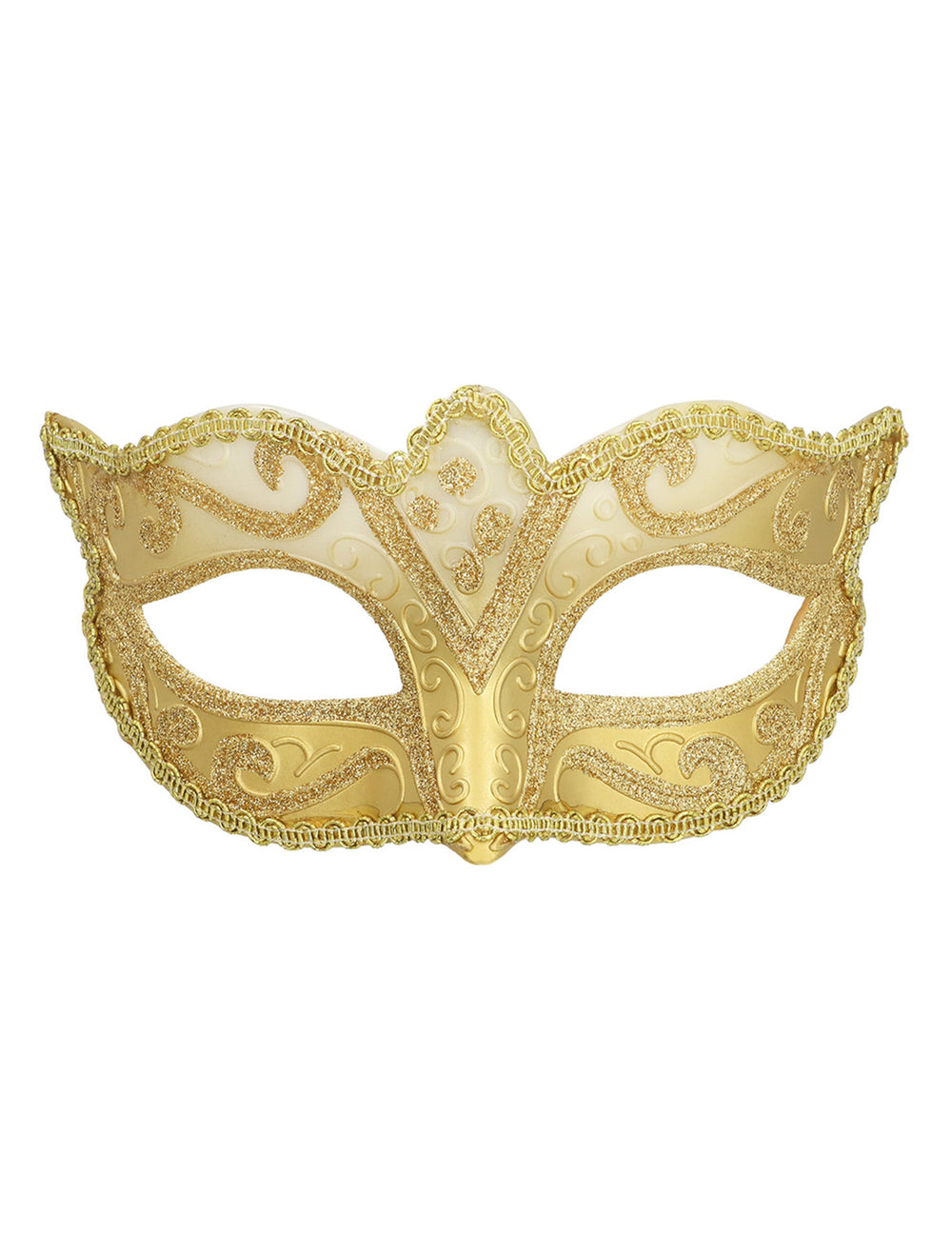 Détail du loup vénitien pour femme doré pailletté