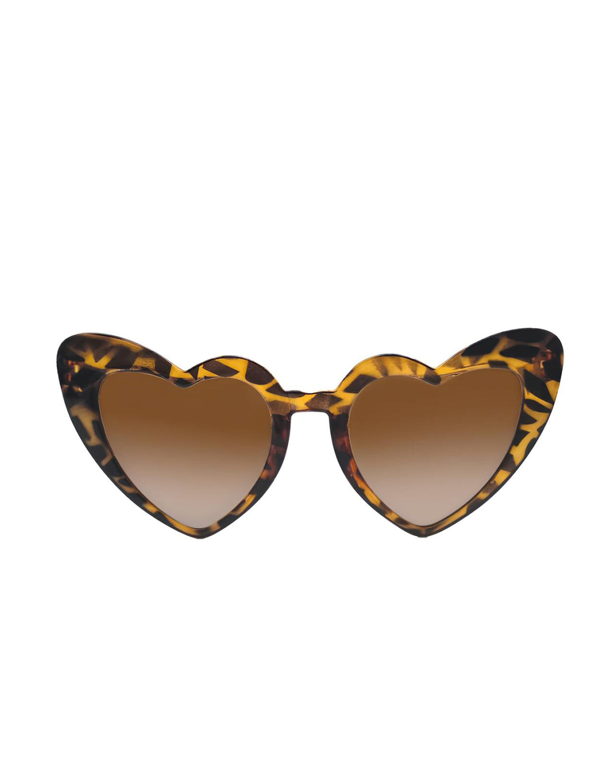 Vue de face des lunettes vintage cœur léopard