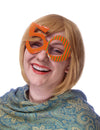 Lunettes âge 50 pour adulte orange à pois et rayures verts