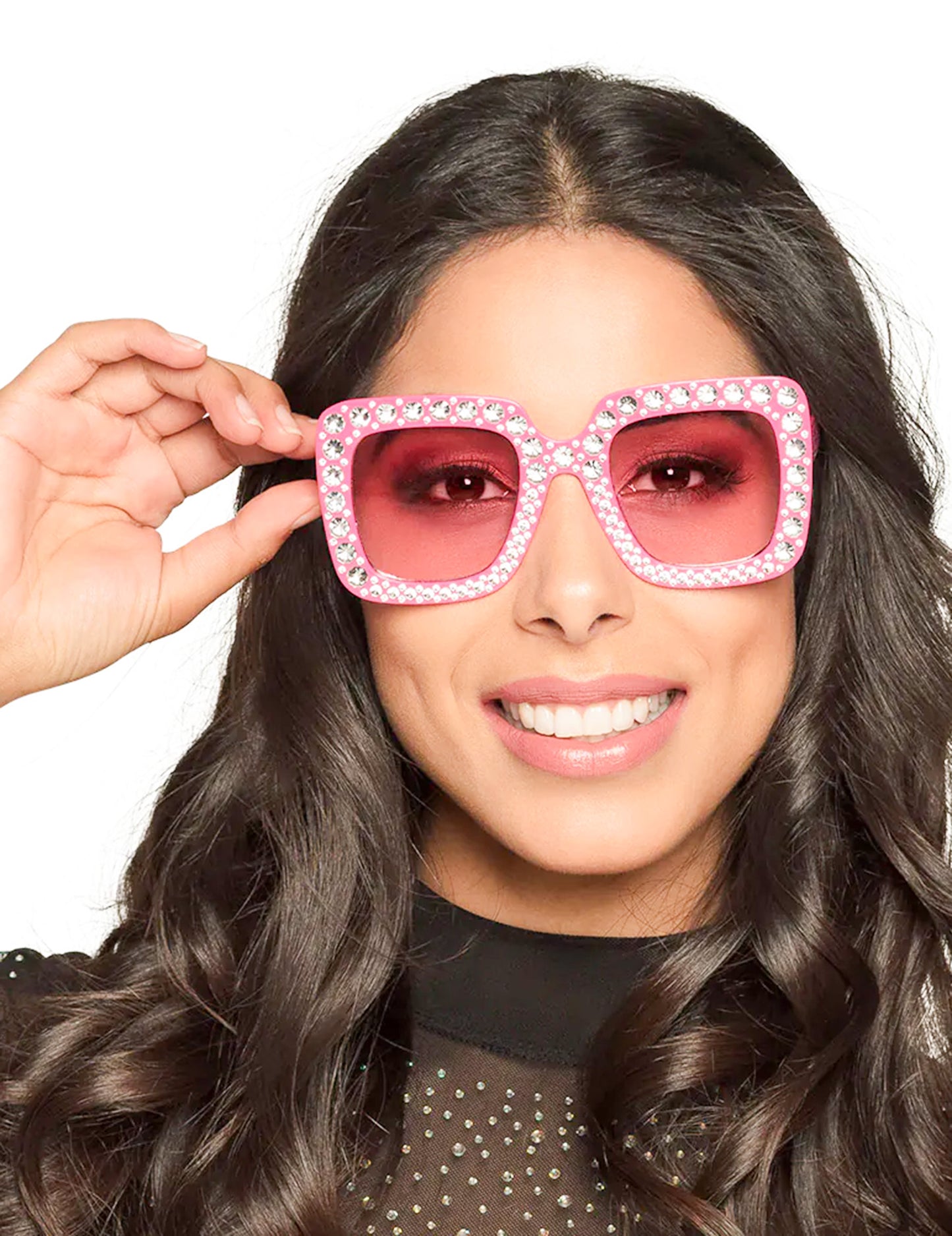 Lunettes bling bling rose