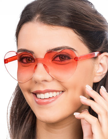 Okuliare srdca červené fajčiarske okuliare pre dospelých