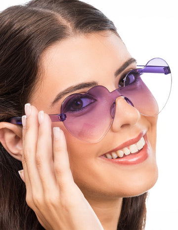 Okuliare srdca údené fialové okuliare pre dospelých