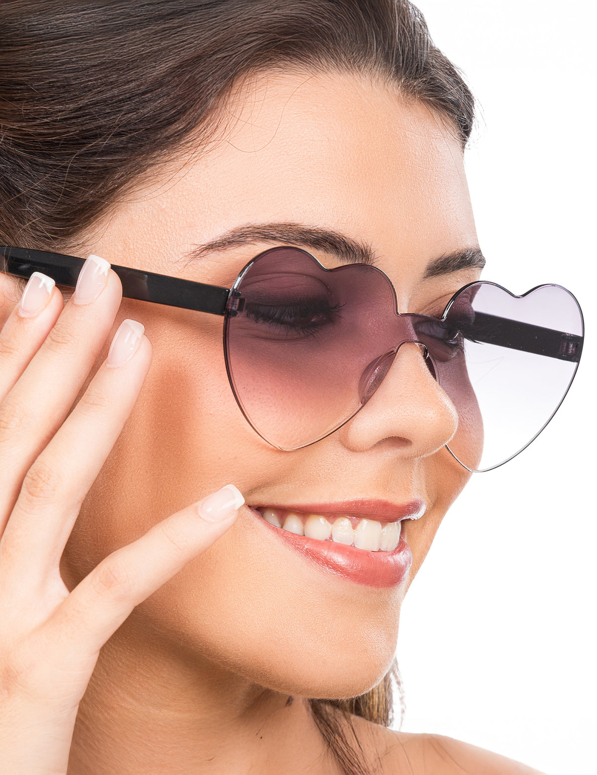 Lunettes cœur pour adulte verres fumés noirs