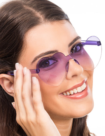 Okuliare srdca údené fialové okuliare pre dospelých