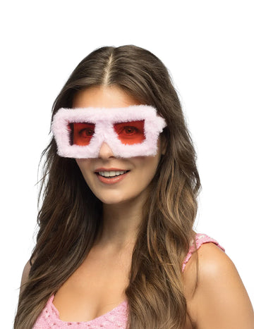 Okuliare pre dospelých ružové plyšové večierky