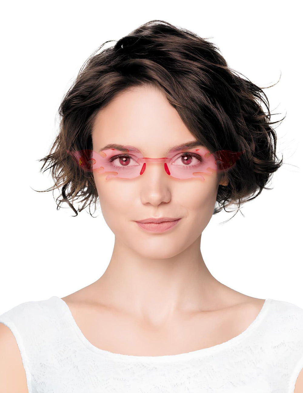 Lunettes flammes pour adulte roses