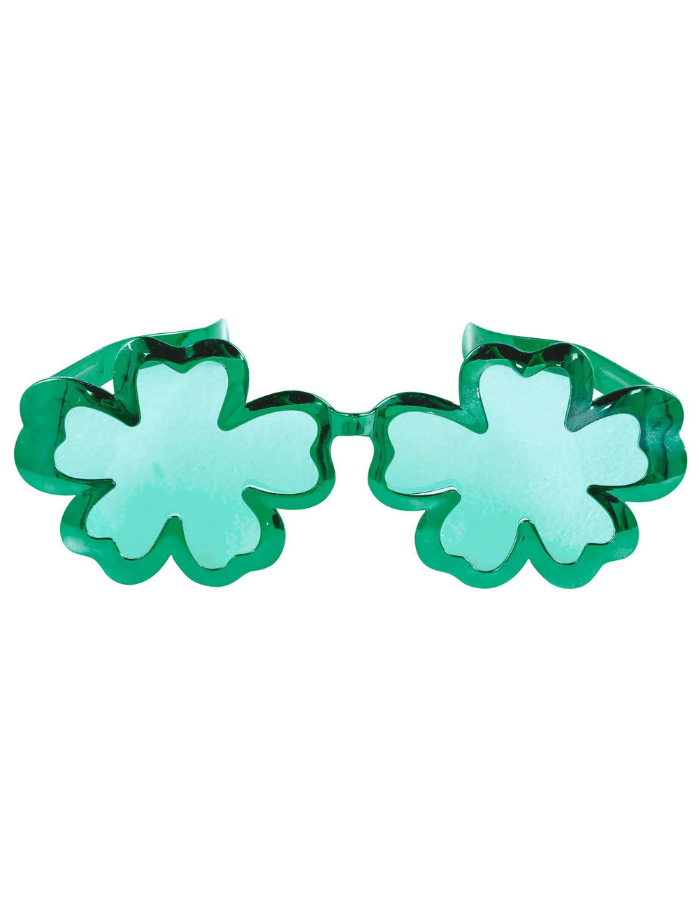 Vue de face des lunettes géantes trèfles Saint Patrick