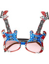 Lunettes guitare rock américaine pour adulte bleu blanc rouge à étoiles