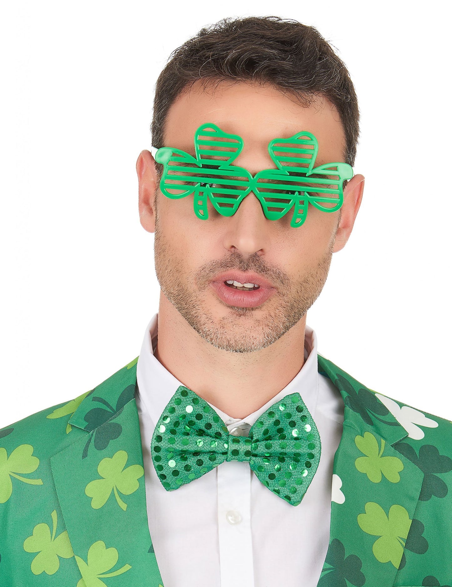 Vtipné zelené zelené okuliare Saint-Patrick