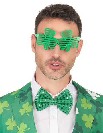 Vtipné zelené zelené okuliare Saint-Patrick