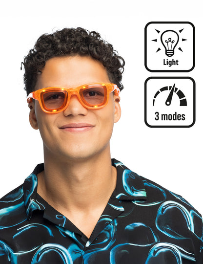 Oranžové LED svietiace okuliare 