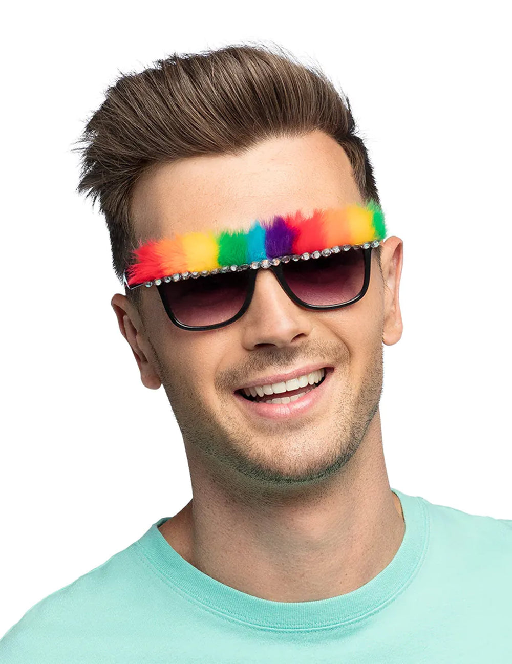 Vue de face des lunettes party pride pour adulte