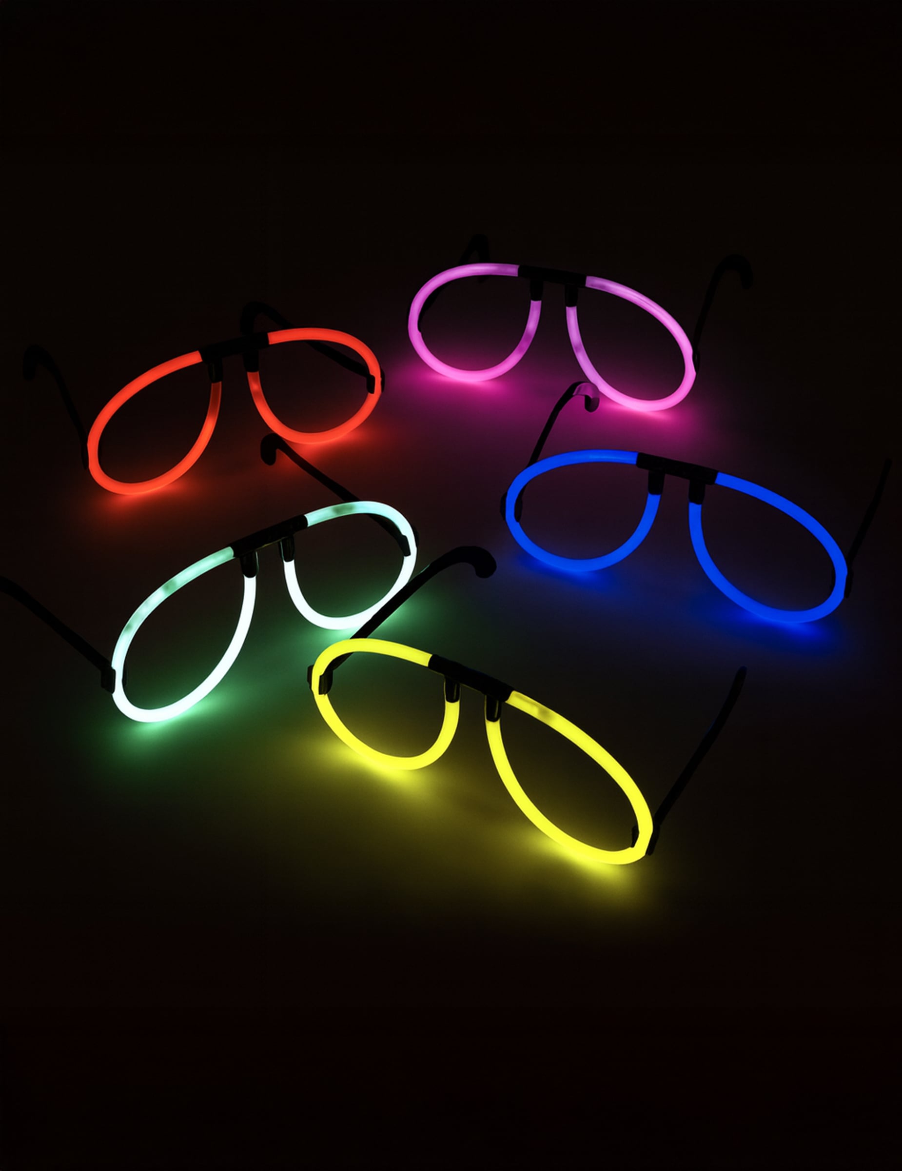 Lunettes phosphorescentes fluo pour adulte multicolores