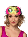 Lunettes rave party pour adulte à poils multicolores