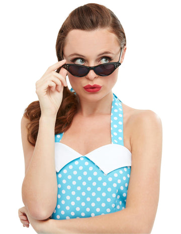 Dámske čierne kamienky retro okuliare