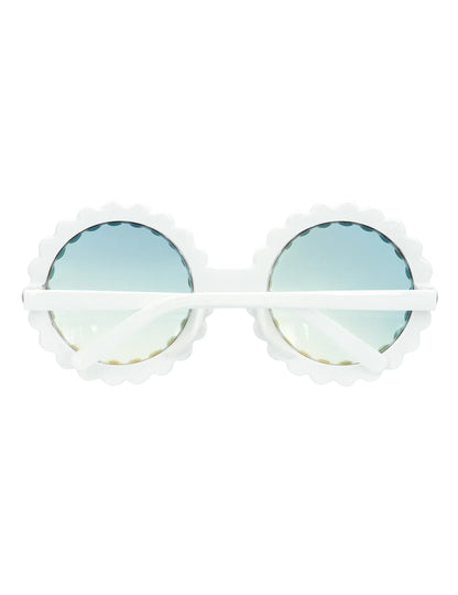 Vue de dos des lunettes rondes à strass multicolores