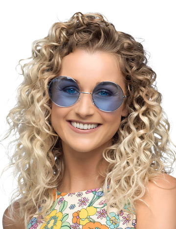 Obrie hippie modré okrúhle okuliare
