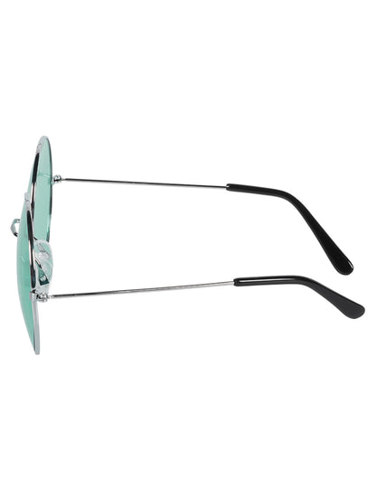 Vue de profil des lunettes rondes géantes hippies