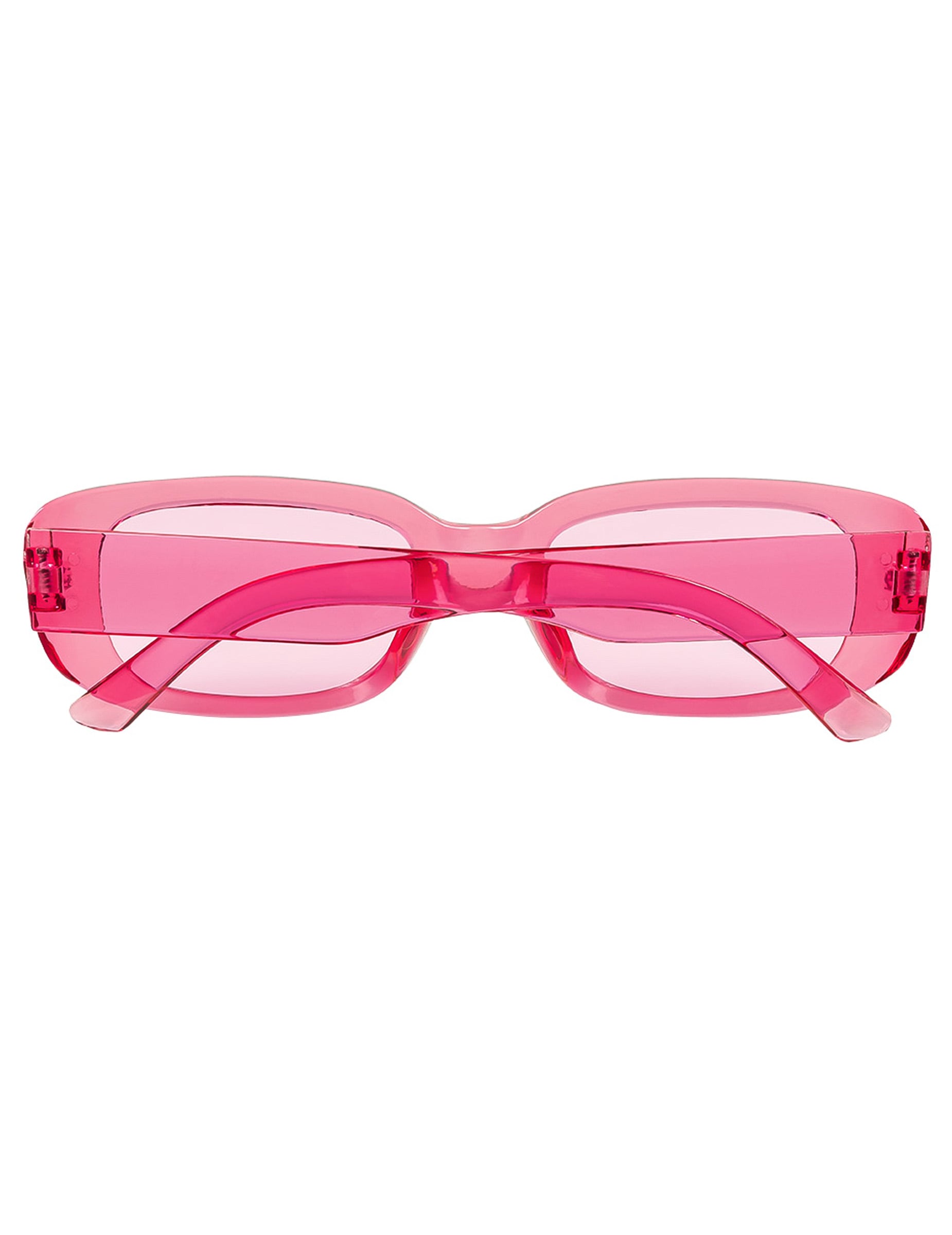 Vue de l'arrière des lunettes roses transparentes pour adulte turn off