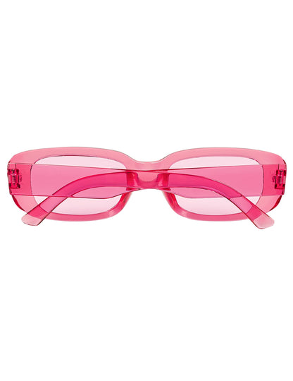 Vue de l'arrière des lunettes roses transparentes pour adulte turn off