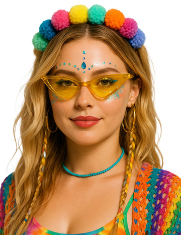 Žlté trojuholníkové okuliare pre dospelých