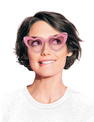 Vintage ružové okuliare so srdcom