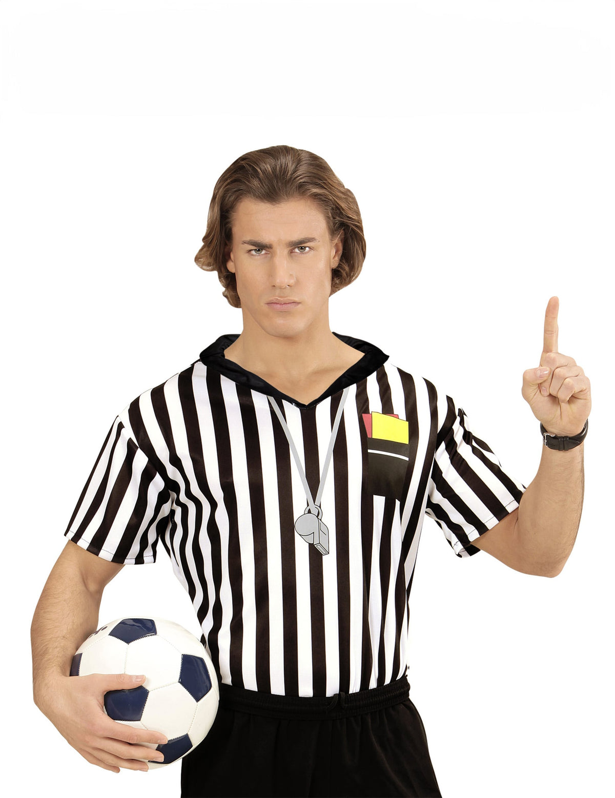 Maillot d'arbitre pour adulte à rayures noires et blanches